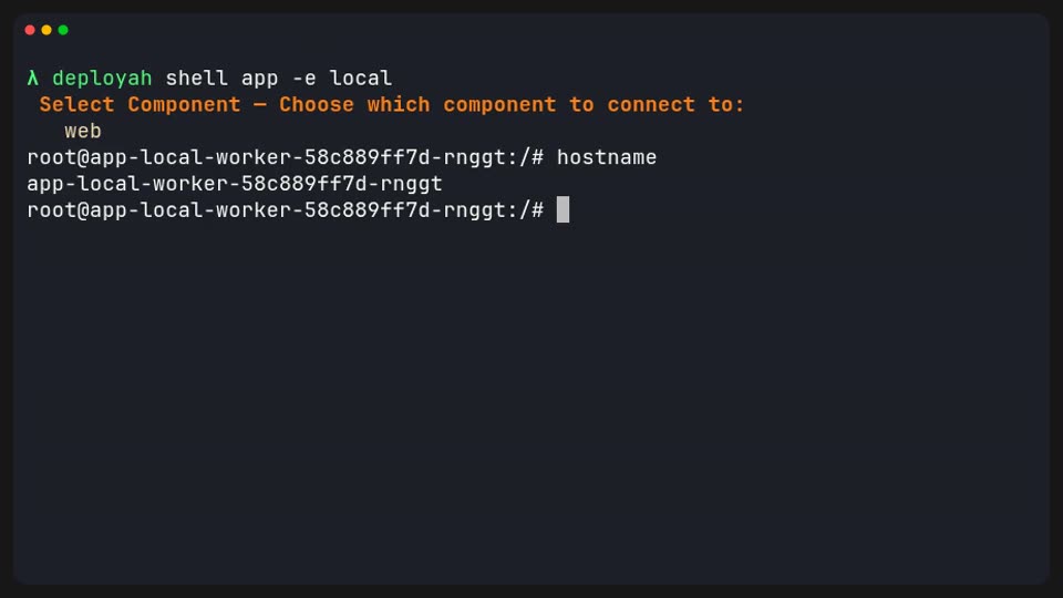 Component picker for deployah shell